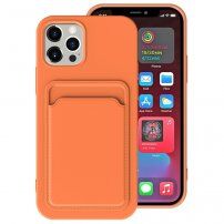 Kryt s kapsou na karty pro iPhone 12 mini - oranžový