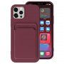 Kryt s kapsou na karty pro iPhone 11 Pro Max - vínový