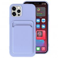 Kryt s kapsou na karty pro iPhone 12 Pro Max - fialový
