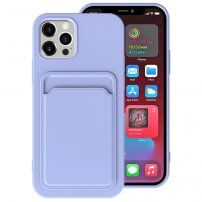 Kryt s kapsou na karty pro iPhone 13 Pro Max - fialový