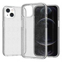 Transparentní kryt se třpytkami pro iPhone 13 - stříbrný