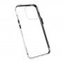 Pouzdro pro celý telefon z tvrzeného skla s kovovým rámečkem pro iPhone 13 Pro - stříbrné