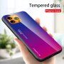 Kryt se skleněnou zadní stranou pro iPhone 13 Pro Max - modrofuchsiový