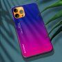 Kryt se skleněnou zadní stranou pro iPhone 13 Pro Max - modrofuchsiový