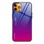 Kryt se skleněnou zadní stranou pro iPhone 13 Pro - modrofuchsiový