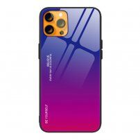 Kryt se skleněnou zadní stranou pro iPhone 13 Pro - modrofuchsiový