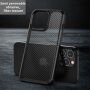 Poloprůhledný kryt se vzorem karbonových vláken pro iPhone 13 Pro - černý