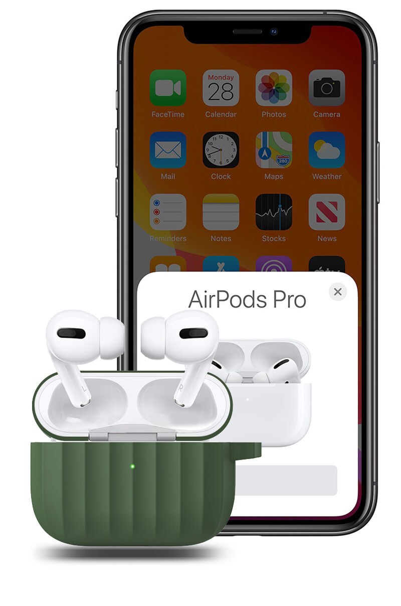 Silikonový obal s rýhovaným povrchem pro AirPods Pro - bílý
