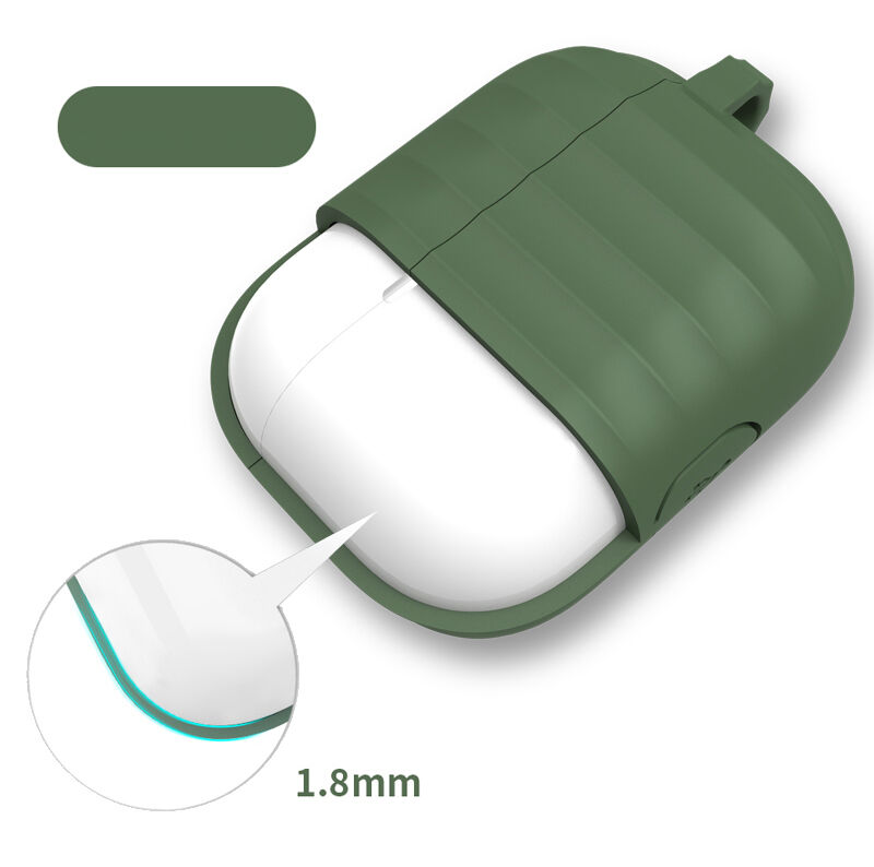 Silikonový obal s rýhovaným povrchem pro AirPods Pro - bílý