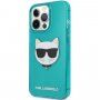Karl Lagerfeld Choupette Head kryt pro iPhone 13 Pro Max - tyrkysový