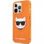 Karl Lagerfeld Choupette Head kryt pro iPhone 13 Pro Max - oranžový