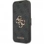 Guess 4G Metal Logo flipové pouzdro pro iPhone 13 Pro - šedé
