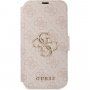 Guess 4G Metal Logo flipové pouzdro pro iPhone 13 - růžové