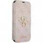 Guess 4G Metal Logo flipové pouzdro pro iPhone 13 - růžové