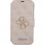 Guess 4G Metal Logo flipové pouzdro pro iPhone 13 Pro - růžové
