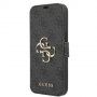 Guess 4G Metal Logo flipové pouzdro pro iPhone 13 - šedé