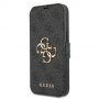 Guess 4G Metal Logo flipové pouzdro pro iPhone 13 Pro - šedé