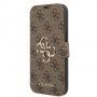Guess 4G Metal Logo flipové pouzdro pro iPhone 13 - hnědé