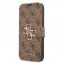 Guess 4G Metal Logo flipové pouzdro pro iPhone 13 Pro - hnědé
