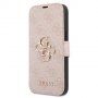 Guess 4G Metal Logo flipové pouzdro pro iPhone 13 Pro - růžové