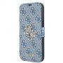 Guess 4G Metal Logo flipové pouzdro pro iPhone 13 - modré