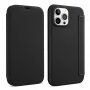 Peněženkové pouzdro ze silikonu a PU kůže pro iPhone 13 Pro Max - černé