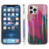 Nárazuvzdorný ochranný kryt se vzorem vodových barev pro iPhone 13 - fialový