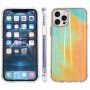 Nárazuvzdorný ochranný kryt se vzorem vodových barev pro iPhone 13 - žlutý