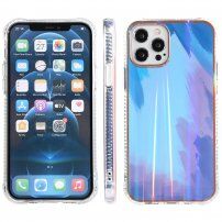 Nárazuvzdorný ochranný kryt se vzorem vodových barev pro iPhone 13 - modrý