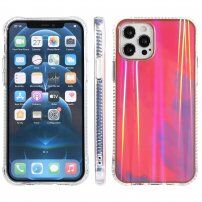 Nárazuvzdorný ochranný kryt se vzorem vodových barev pro iPhone 13 Pro - růžový