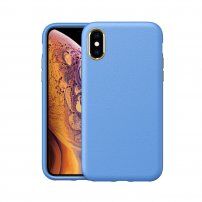 Nárazuvzdorný kryt s texturou kůže pro iPhone X / XS - světle modrý