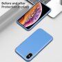 Nárazuvzdorný kryt s texturou kůže pro iPhone X / XS - světle modrý