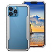 Odolný kovový Armor kryt pro iPhone 13 Pro Max - stříbrný