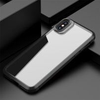 Nárazuvzdorný transparentní kryt s karbonovou texturou pro iPhone XS Max - černý