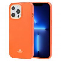 Goospery lesklý kryt z měkkého plastu pro iPhone 13 Pro - neonově oranžový