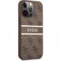 Guess 4G Printed Stripe kryt pro iPhone 13 Pro - hnědý