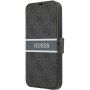 Guess 4G Printed Stripe flipové pouzdro pro iPhone 13 mini - šedé