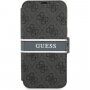 Guess 4G Printed Stripe flipové pouzdro pro iPhone 13 mini - šedé