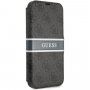 Guess 4G Printed Stripe flipové pouzdro pro iPhone 13 mini - šedé