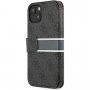 Guess 4G Printed Stripe flipové pouzdro pro iPhone 13 - šedé