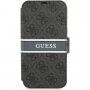Guess 4G Printed Stripe flipové pouzdro pro iPhone 13 Pro Max - šedé