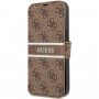 Guess 4G Printed Stripe flipové pouzdro pro iPhone 13 Pro Max - hnědé