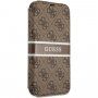 Guess 4G Printed Stripe flipové pouzdro pro iPhone 13 Pro Max - hnědé