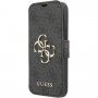 Guess 4G Metal Logo flipové pouzdro pro iPhone 13 mini - šedé
