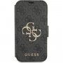 Guess 4G Metal Logo flipové pouzdro pro iPhone 13 mini - šedé