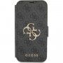 Guess 4G Metal Logo flipové pouzdro pro iPhone 13 Pro Max - šedé