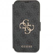 Guess 4G Metal Logo flipové pouzdro pro iPhone 13 Pro Max - šedé