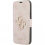 Guess 4G Metal Logo flipové pouzdro pro iPhone 13 mini - růžové