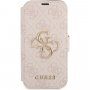 Guess 4G Metal Logo flipové pouzdro pro iPhone 13 mini - růžové