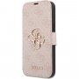 Guess 4G Metal Logo flipové pouzdro pro iPhone 13 Pro Max - růžové